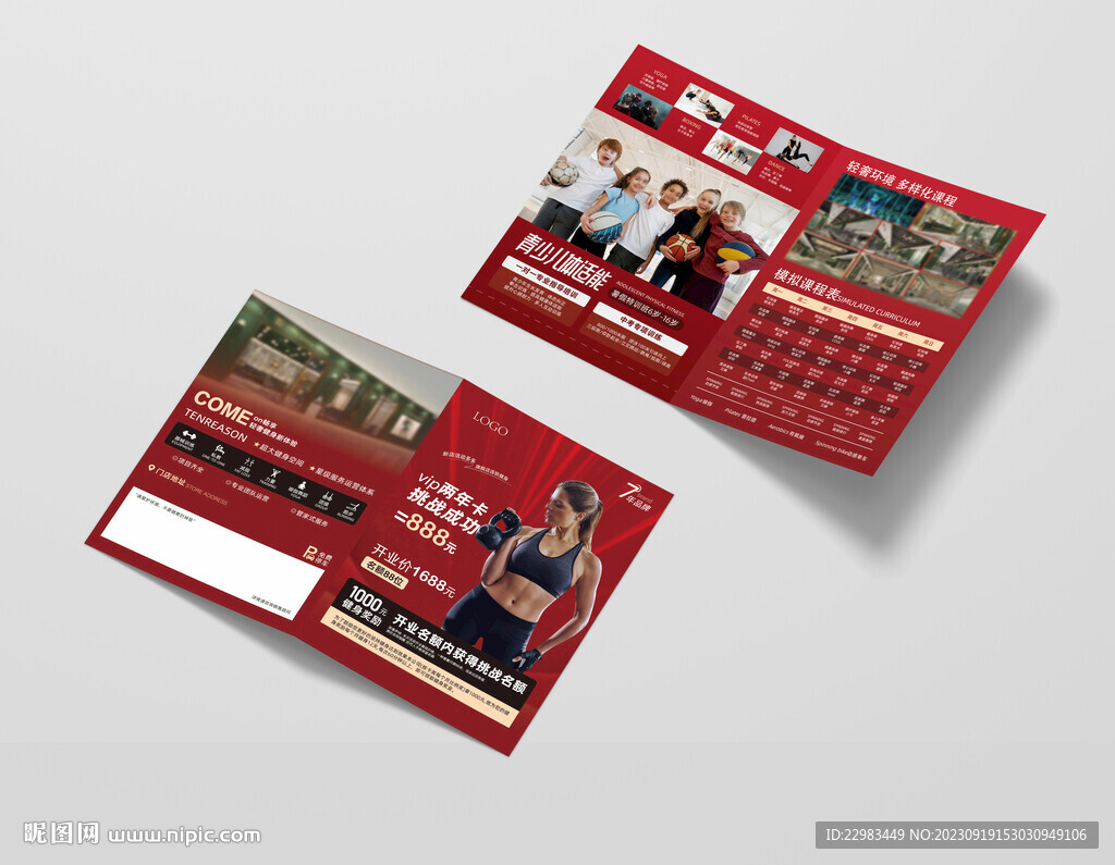 游泳健身预售折页图片