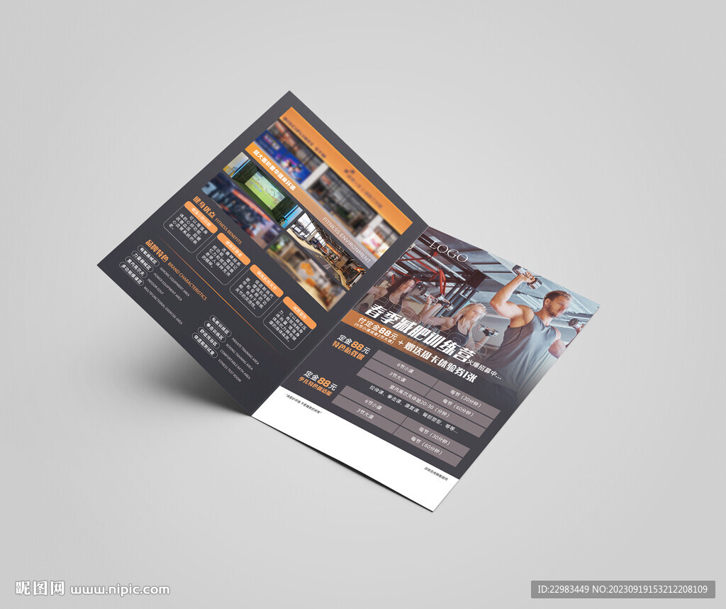 游泳健身预售折页图片