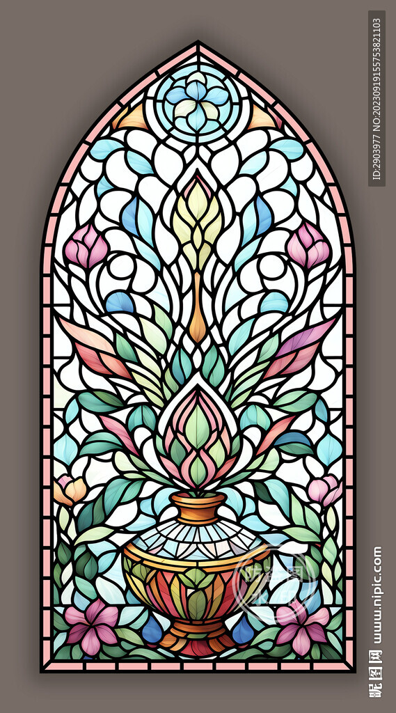 门窗彩绘彩晶玻璃贴膜图案