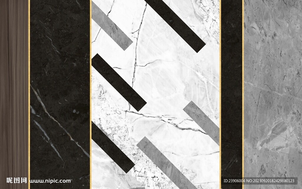 现代高级灰格栅木纹背景墙