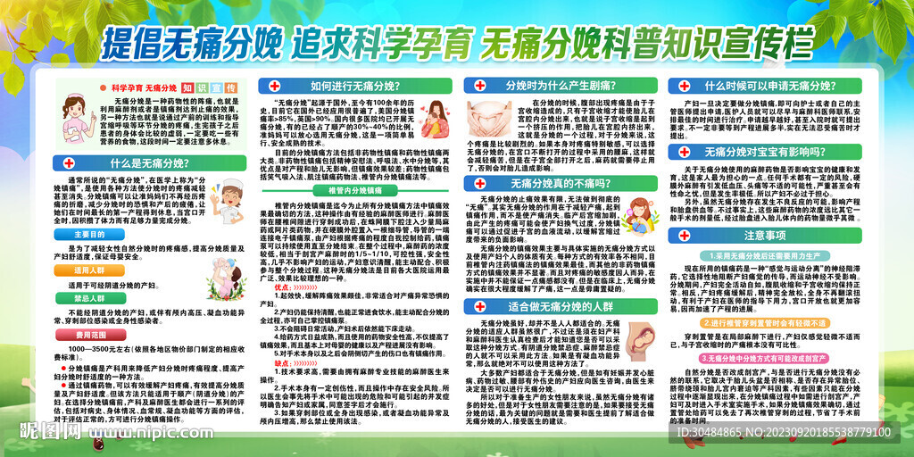无痛分娩宣传展板