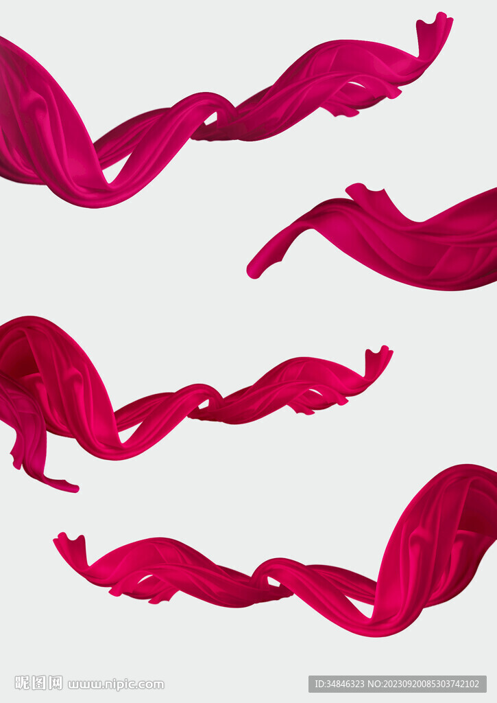 红飘带 丝带 彩带 玫红丝绸