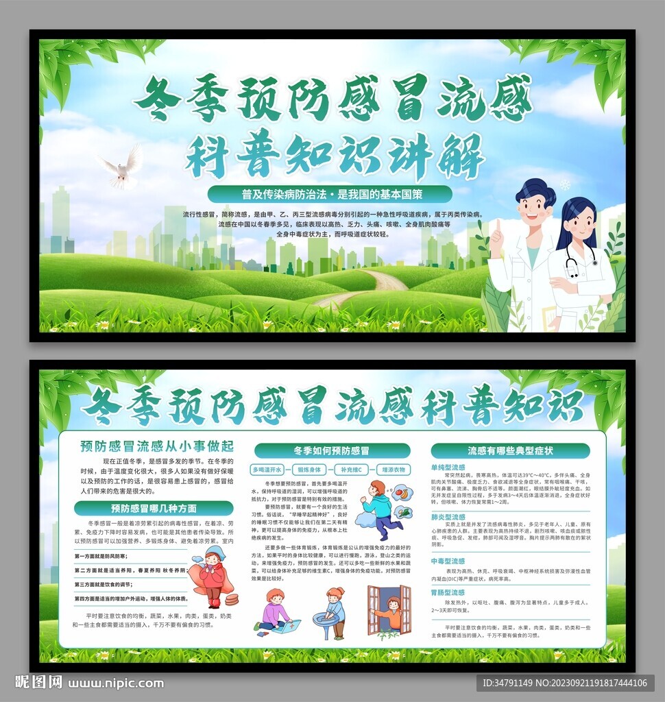 预防流感展板