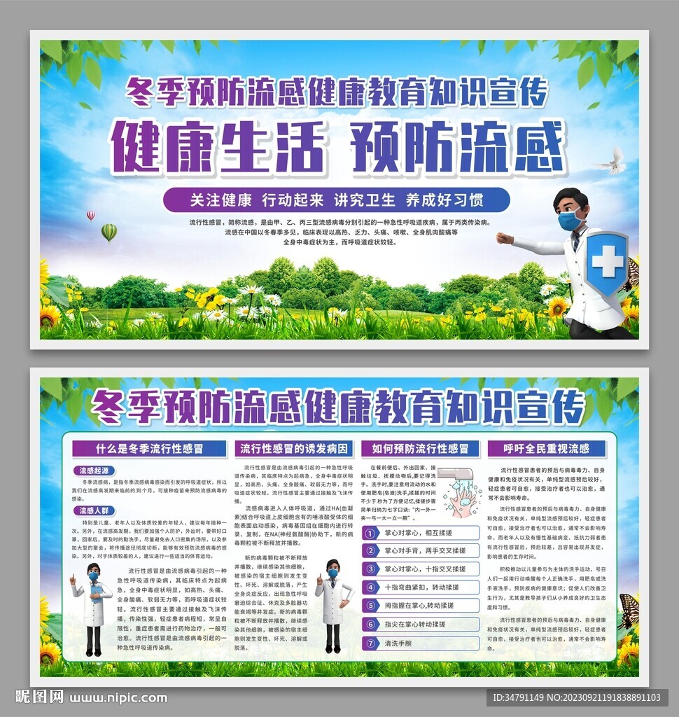 预防流感展板