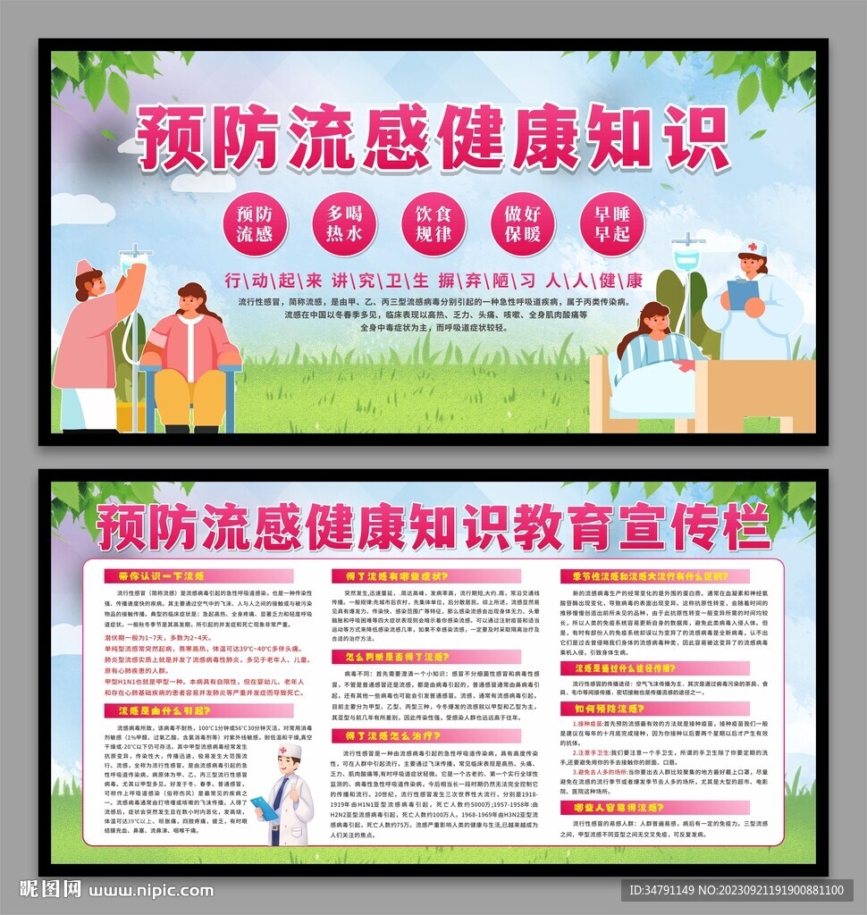 预防流感展板