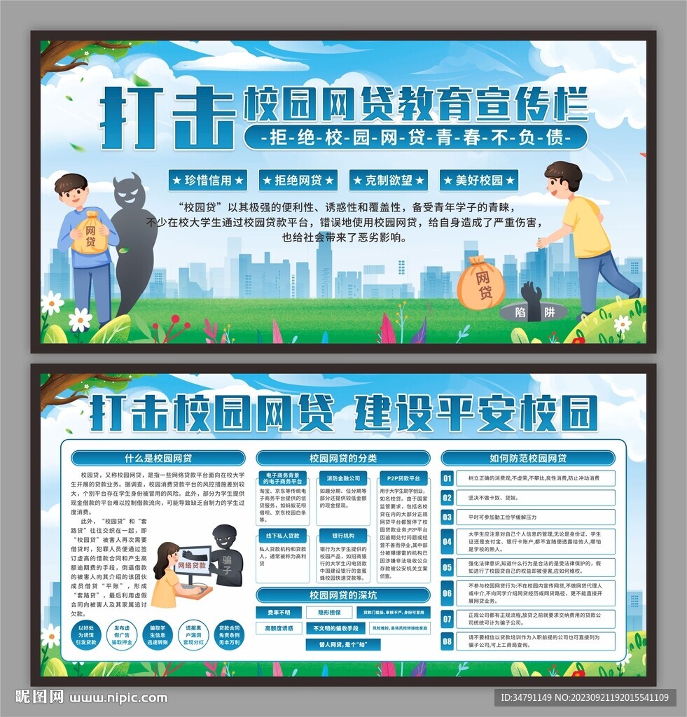 防范校园网贷展板