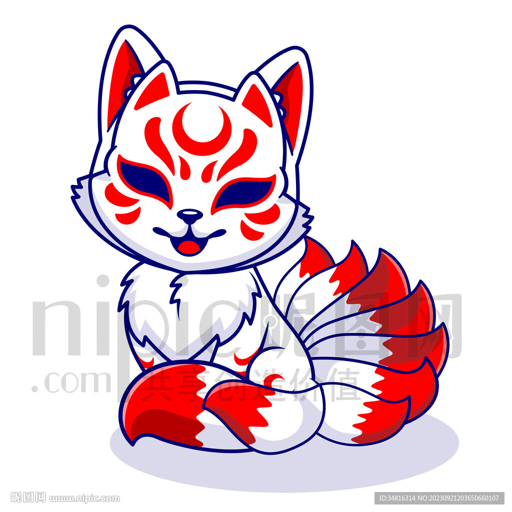 可爱卡通九尾狐