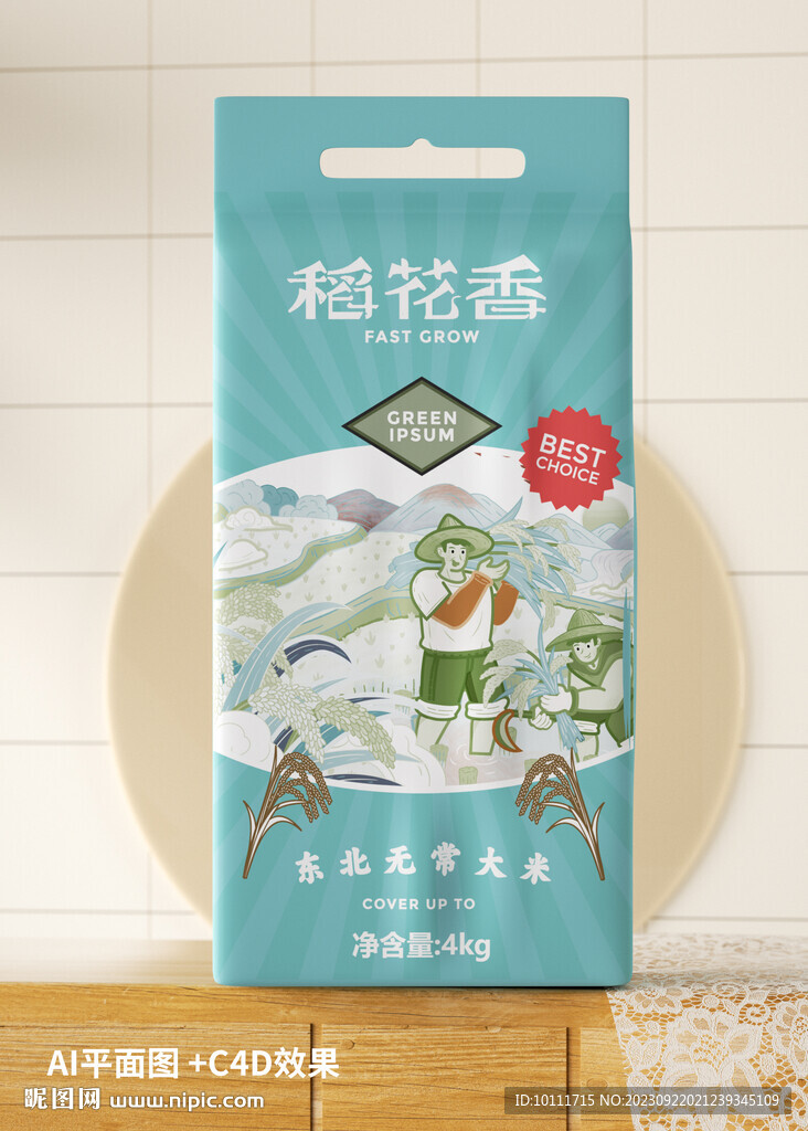 袋装大米包装设计