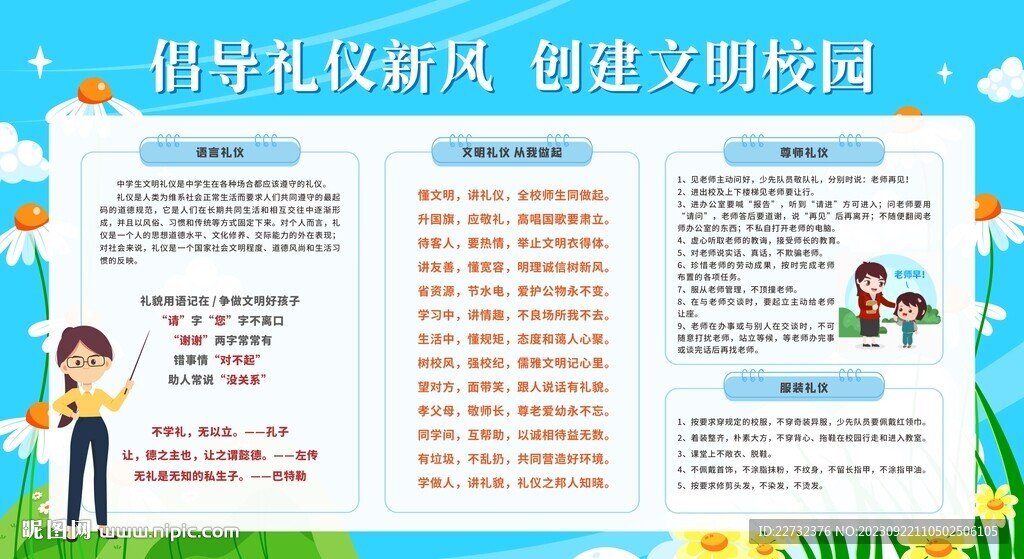 创建文明校园宣传栏展板