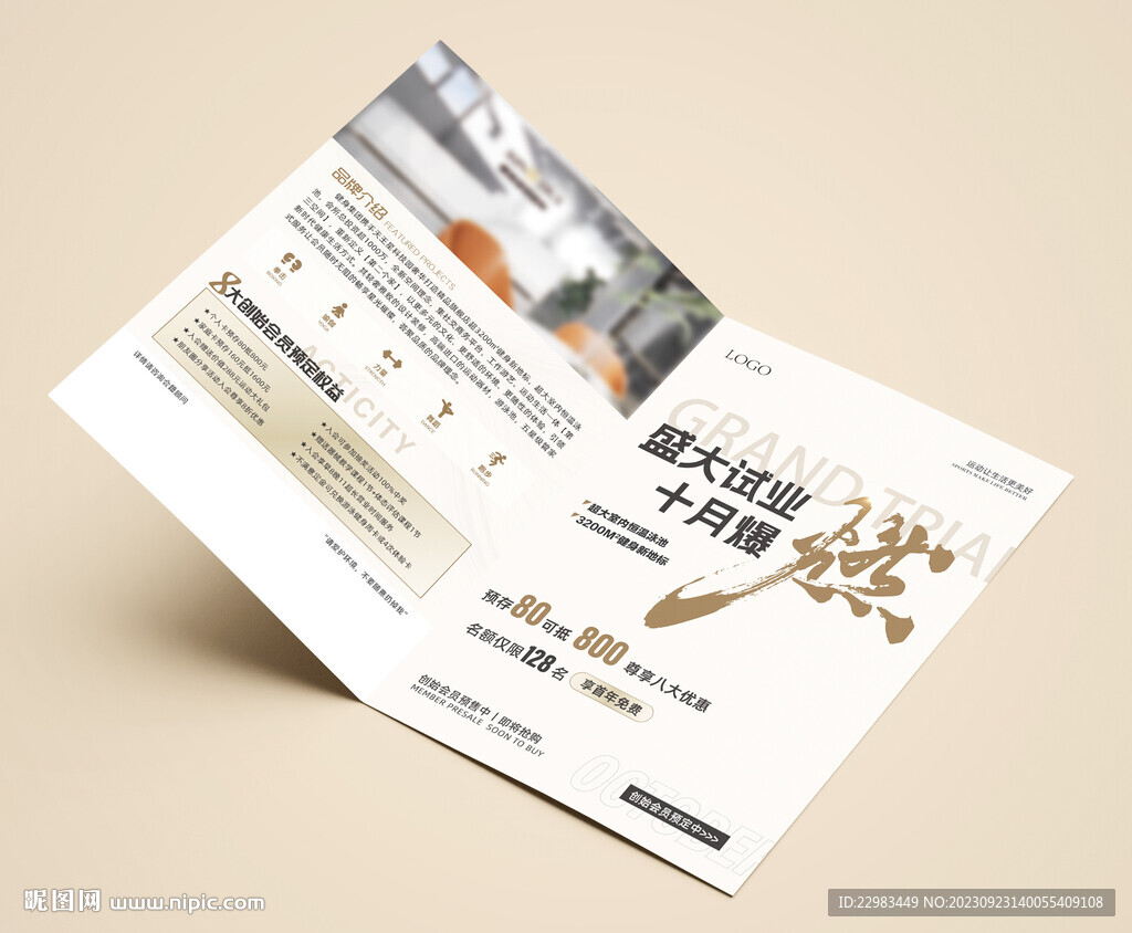 健身游泳瑜伽预售折页海报