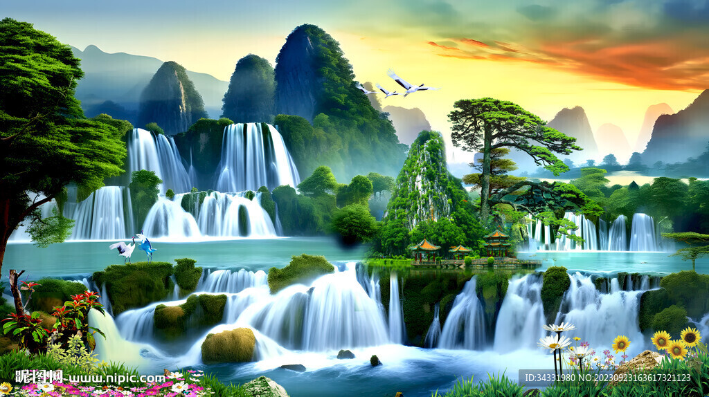 桂林山水风景画