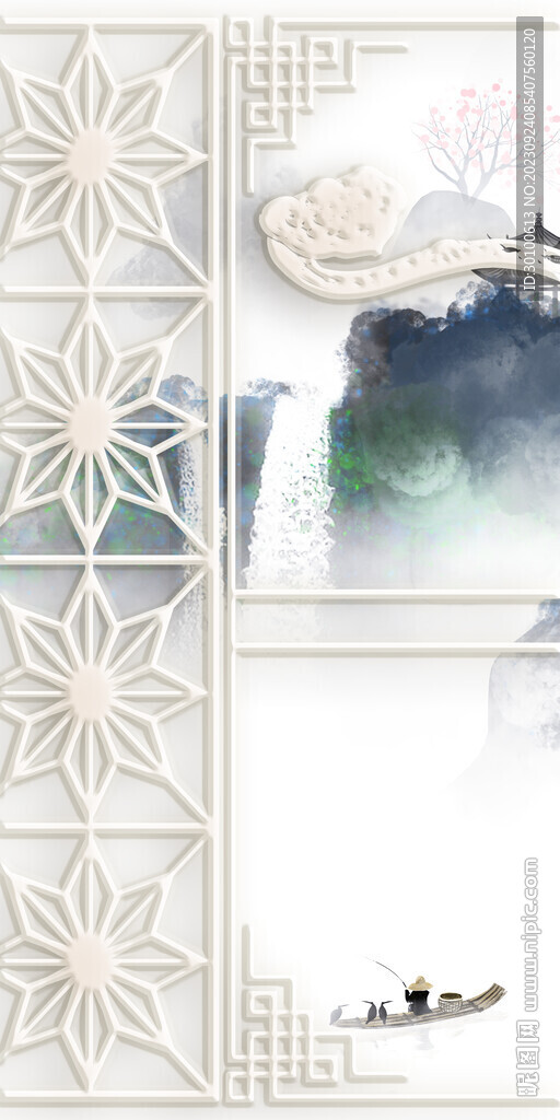 中式 高清新画玄关 Tif分层