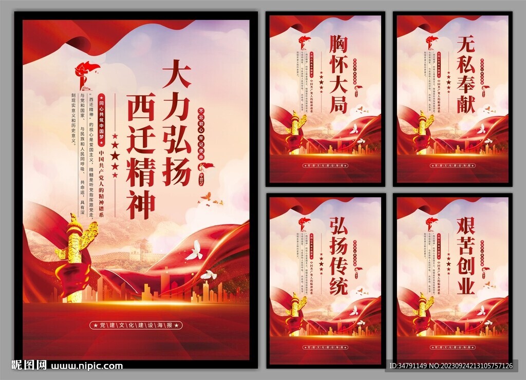 弘扬西迁精神党建海报