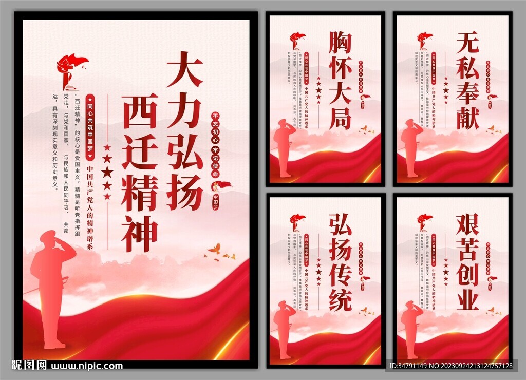 弘扬西迁精神党建海报