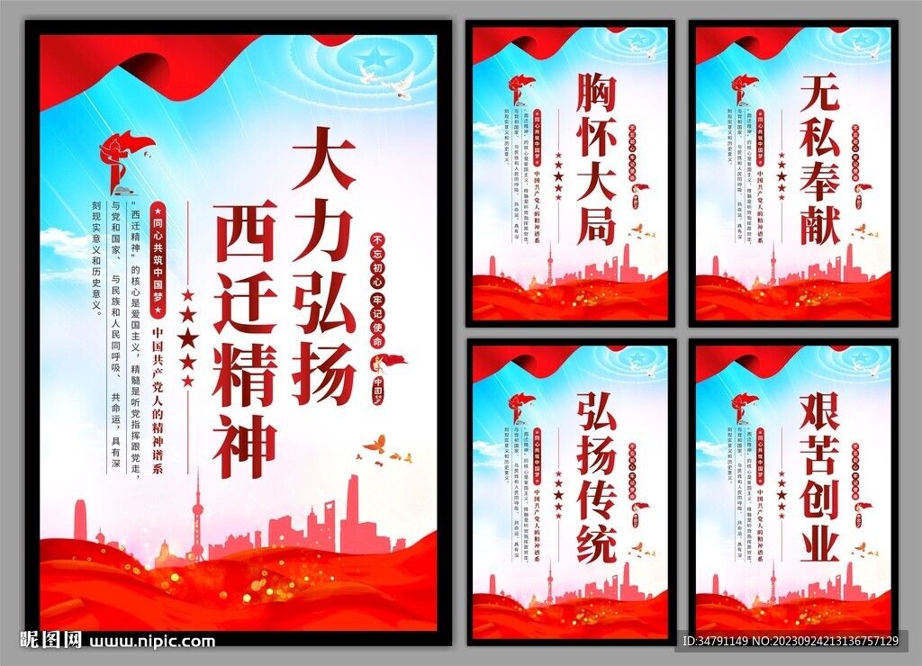 弘扬西迁精神党建海报