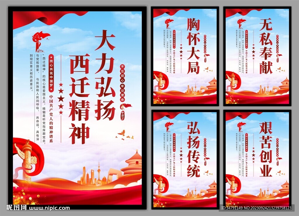 弘扬西迁精神党建海报