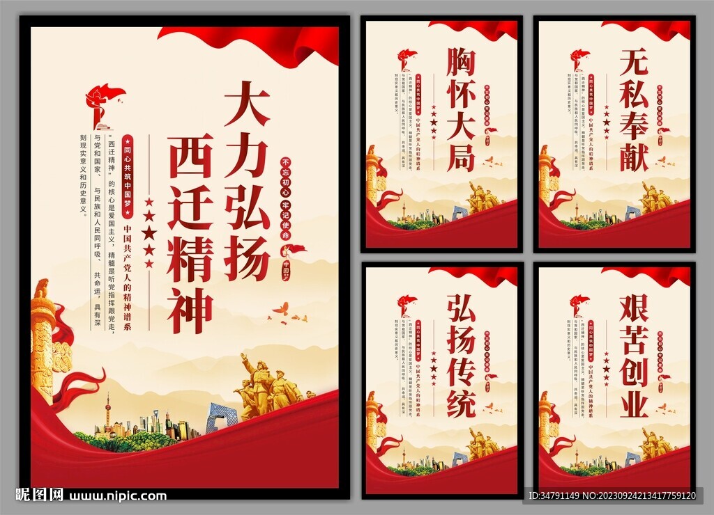 弘扬西迁精神党建海报