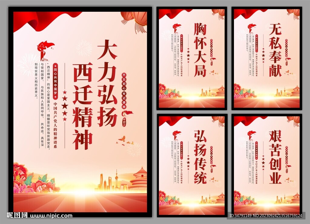 弘扬西迁精神党建海报