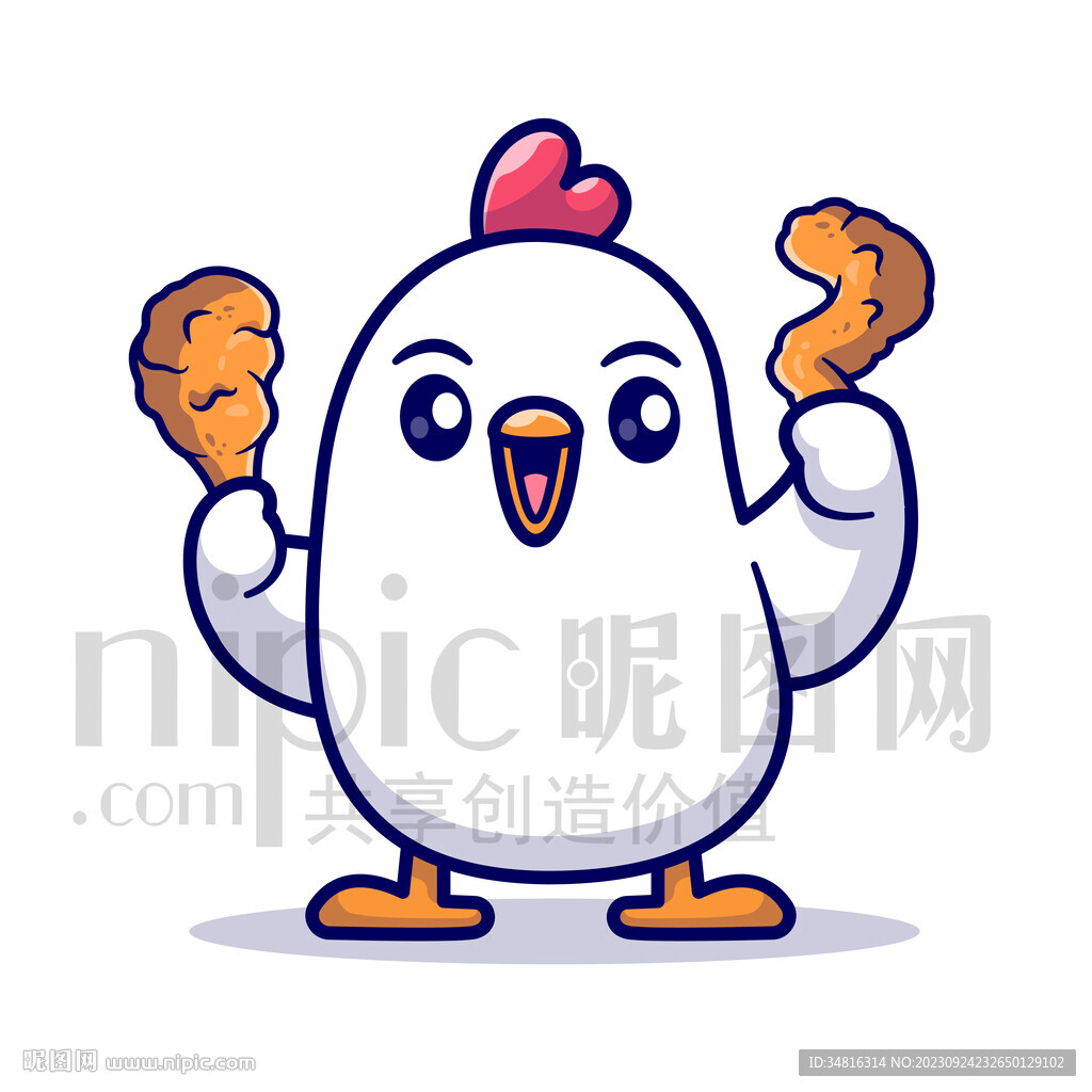 可爱卡通小鸡炸鸡