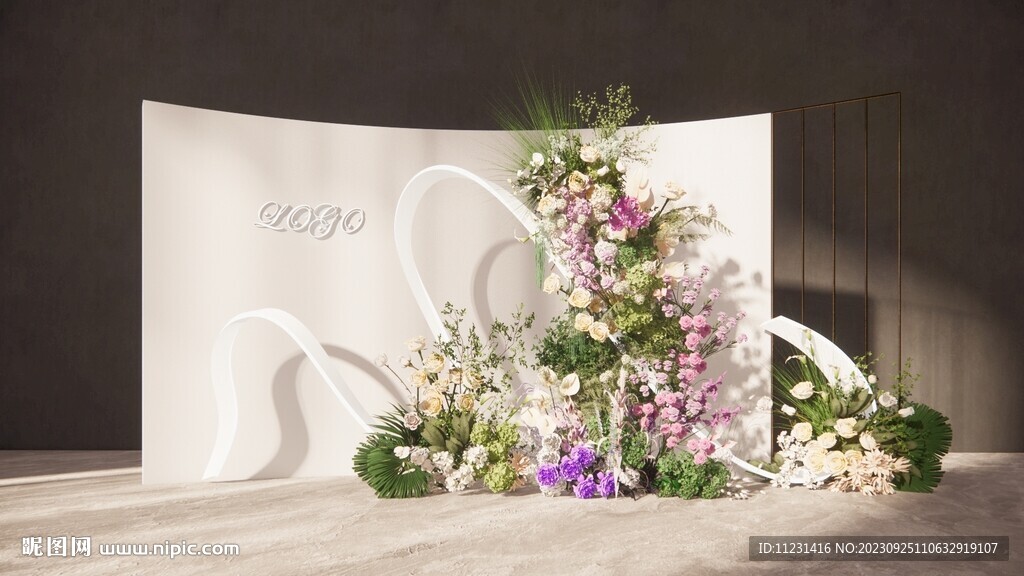 白色简约婚礼草图大师su模型