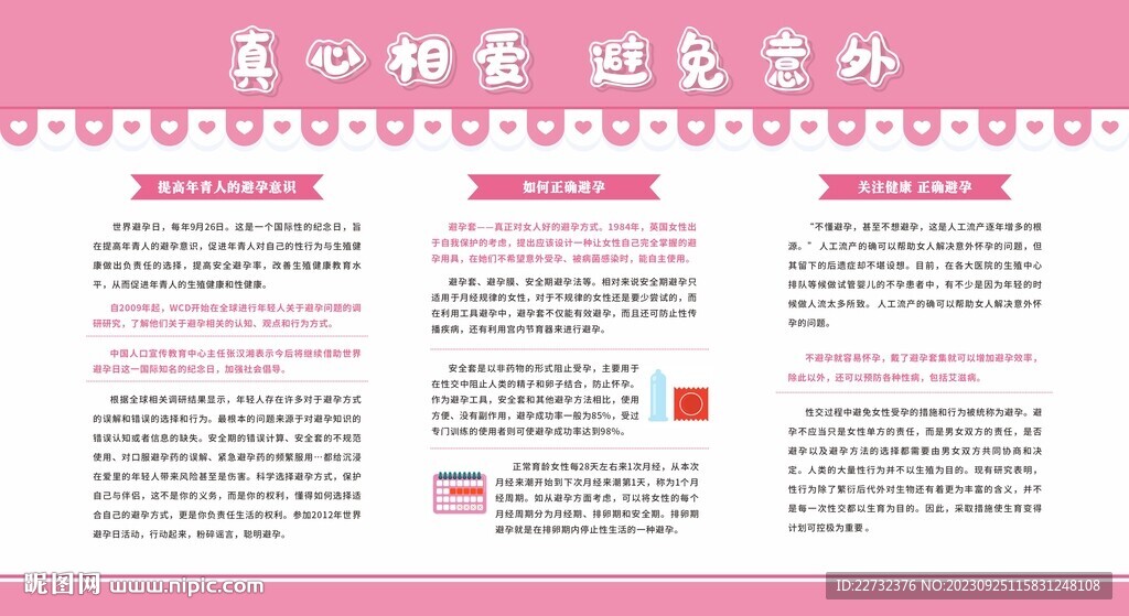 世界避孕日展板