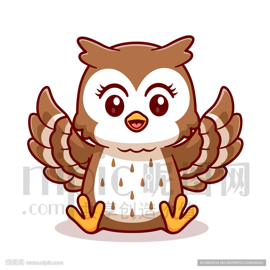 可爱卡通猫头鹰