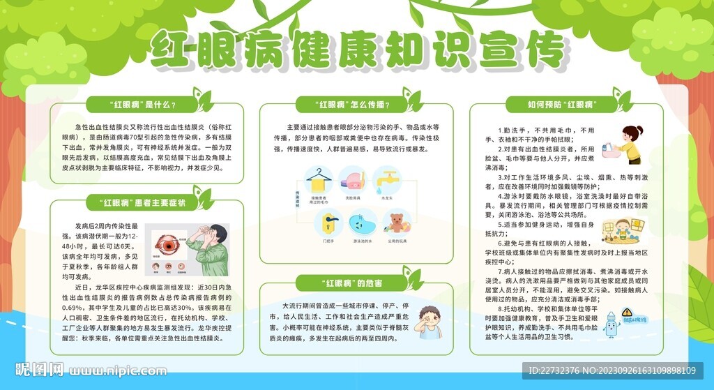 预防红眼病展板
