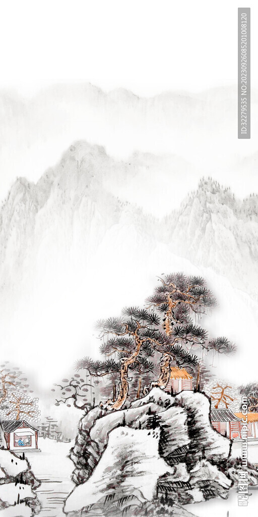 新品 中式简约玄关 tif分层