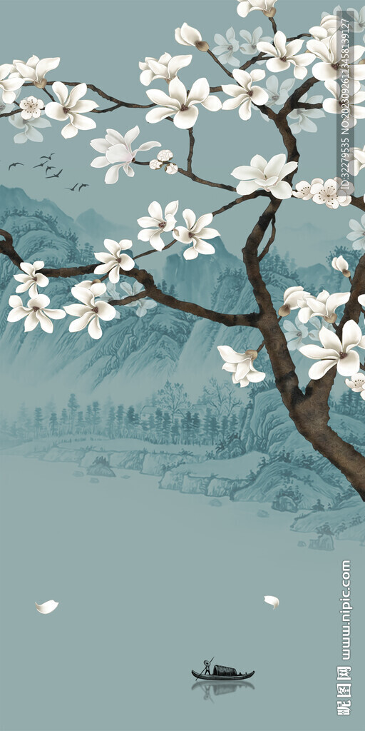 别墅 中式极简玄关 Tif分层