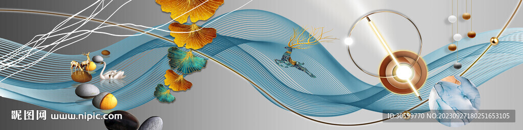 现代简约轻奢创意床头画