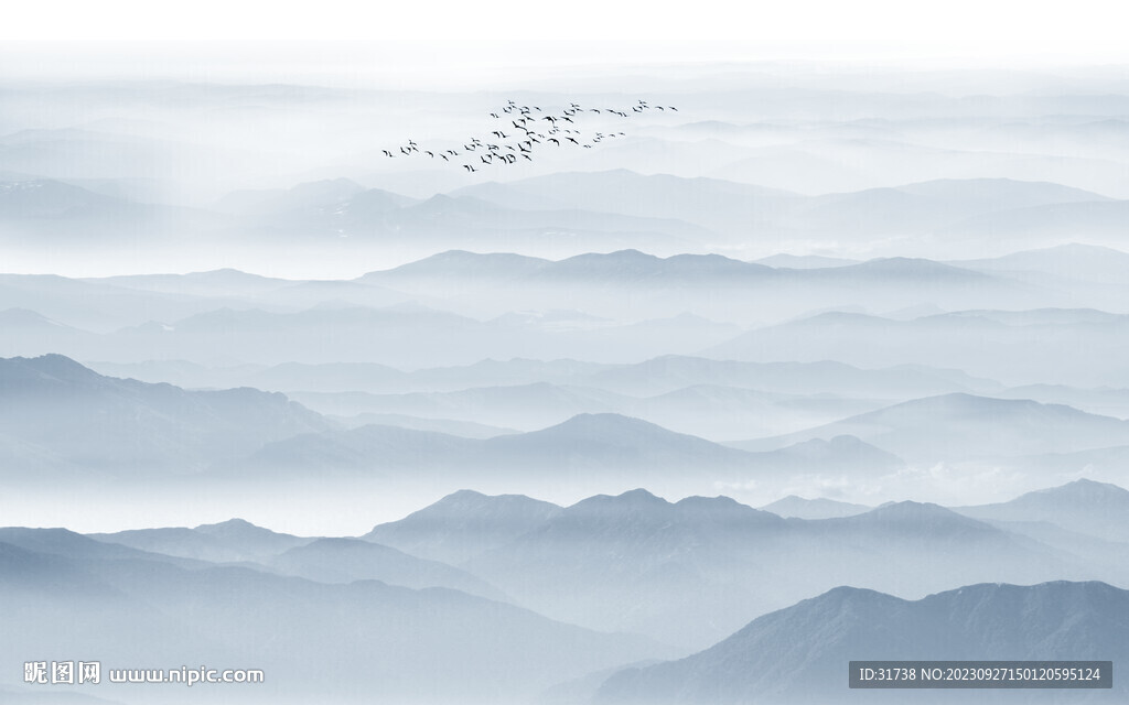 巨幅山水画背景墙