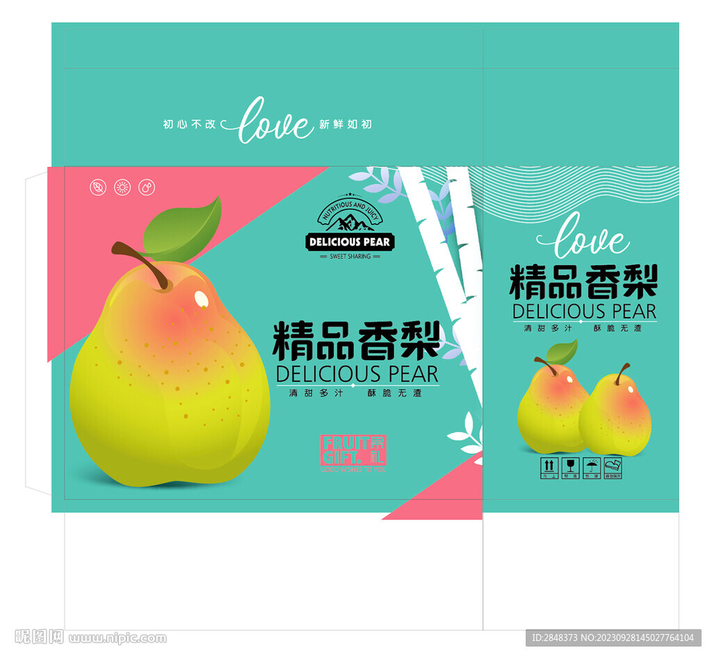 手提香梨包装平面展开图