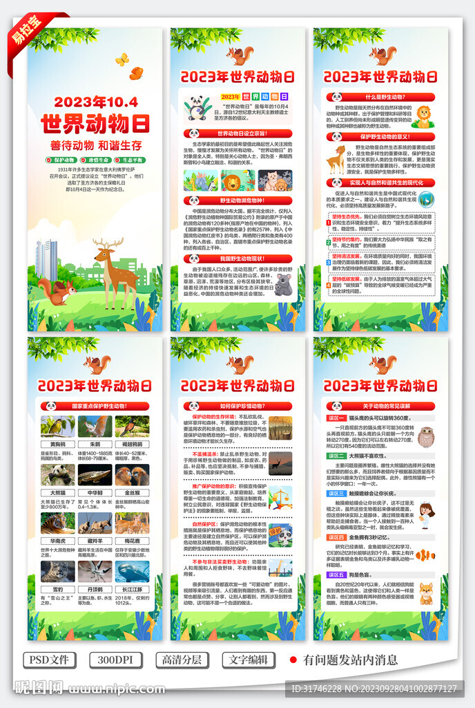 世界动物日展架