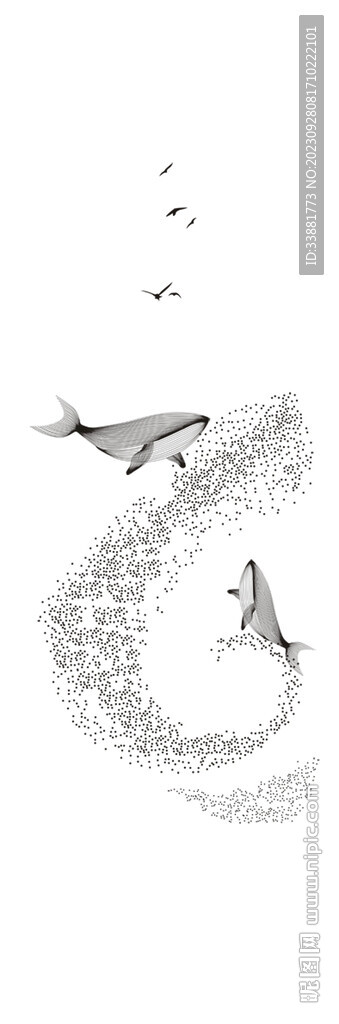 高清鲸鱼海浪 门图 打印图