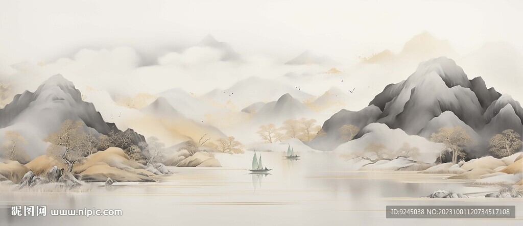 新中式国画山水装饰画