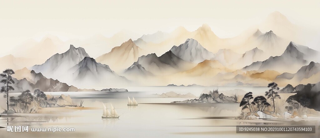 新中式国画山水装饰画