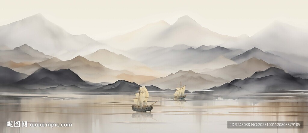 中国风鸿运当头山水装饰画