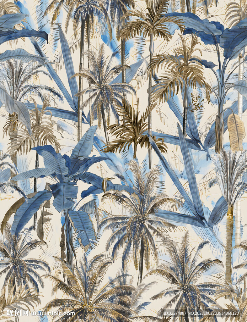 椰子树数码印花