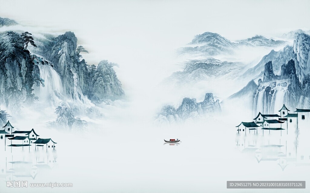 人气 简约高档山水 Tif分层