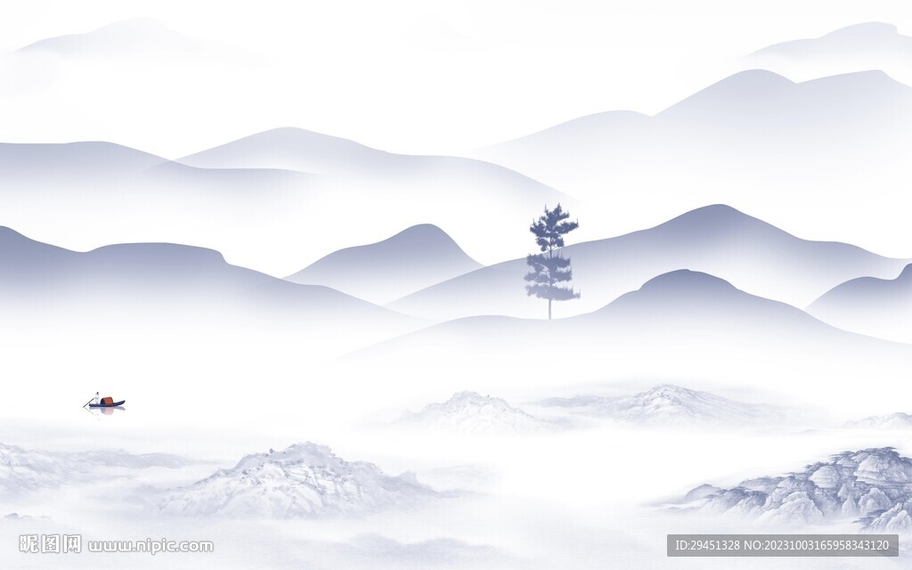 最新 现代背景山水 TIf分层