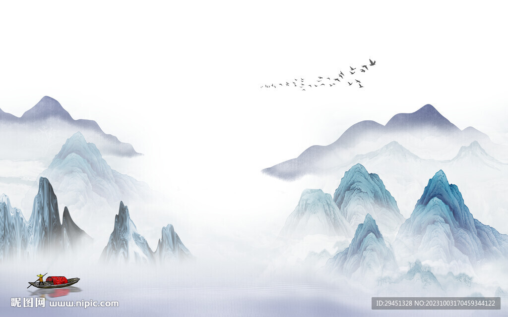 高清 现代背景山水 TIf分层