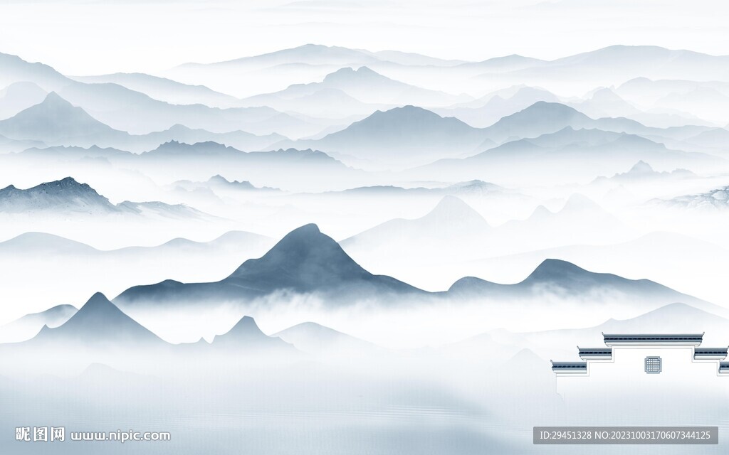 高档 现代背景山水 TIf分层