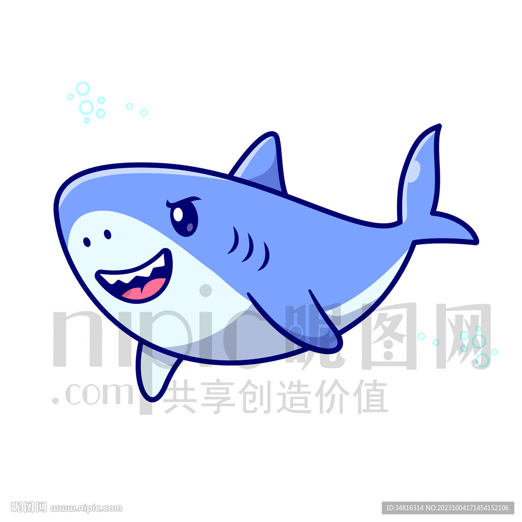 可爱卡通小鲨鱼
