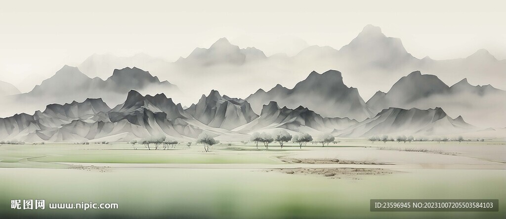 家有靠山山水装饰画