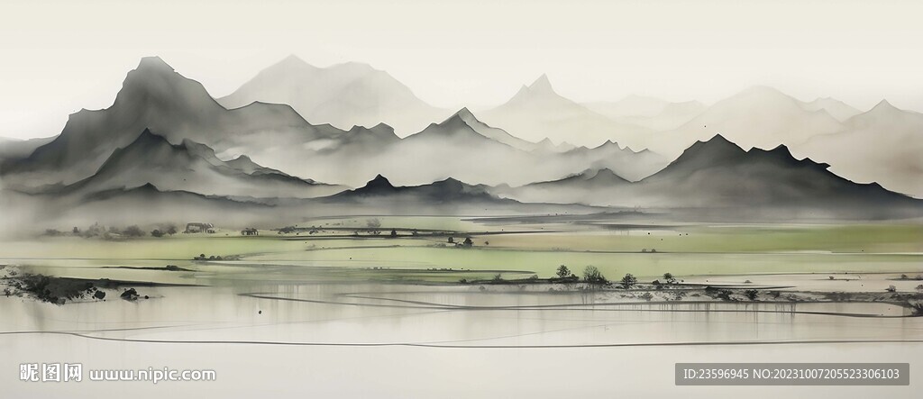 新中式水墨意境山水装饰画