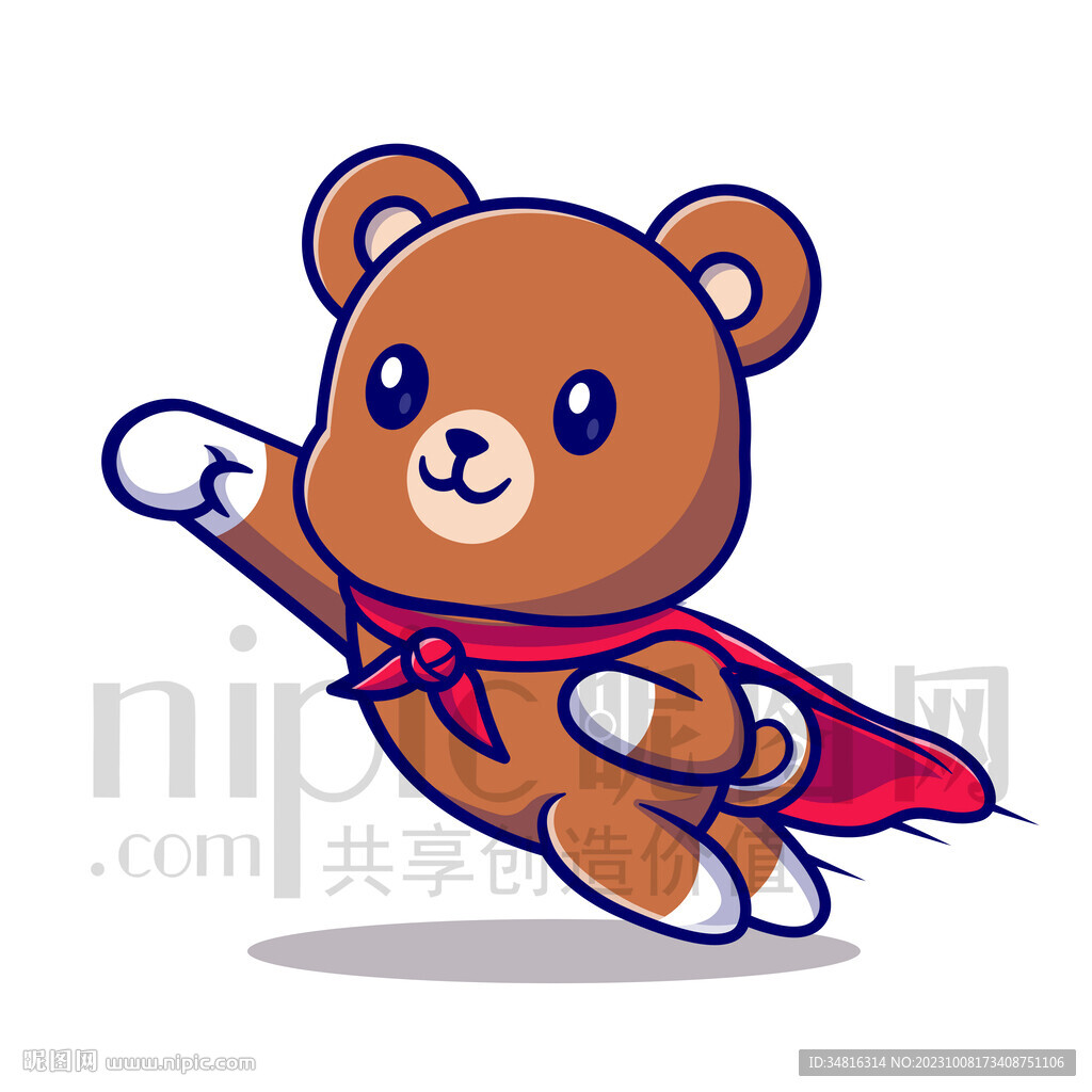 可爱卡通超人小熊
