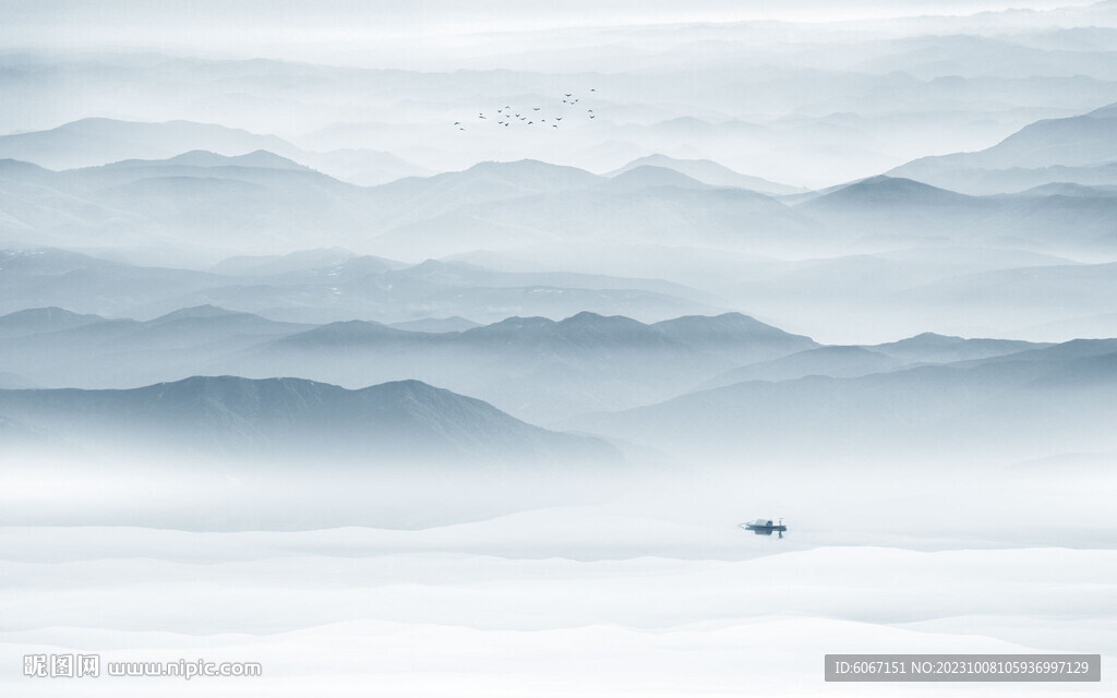 意境水墨山水图