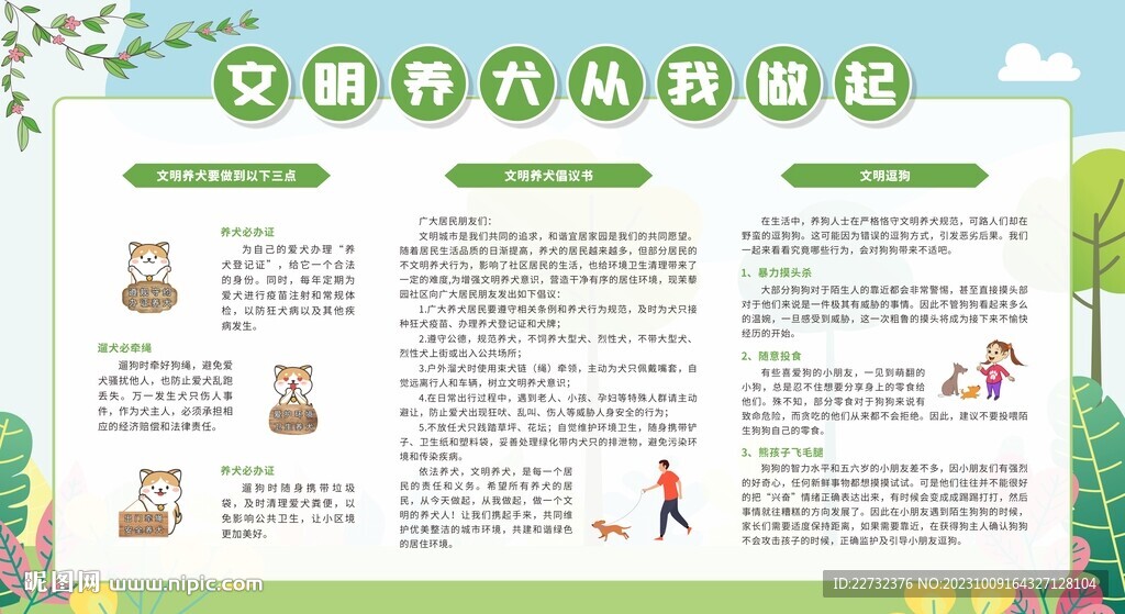 文明养犬宣传栏