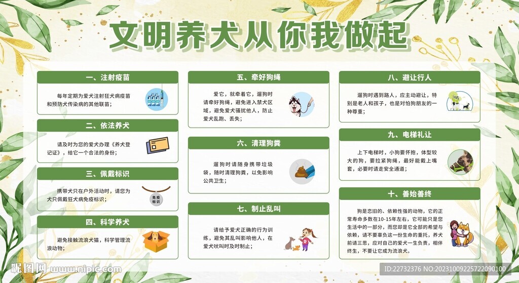 文明养犬宣传栏