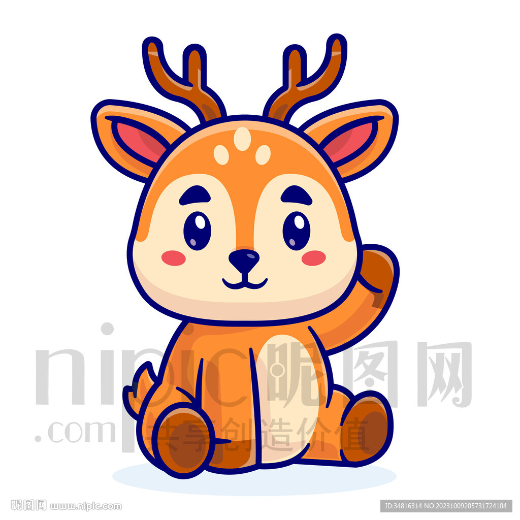 可爱卡通小鹿梅花鹿